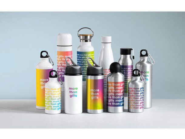 Botella de aluminio con tapón antifugas Mid Moss 400 ml Negro detalle 2