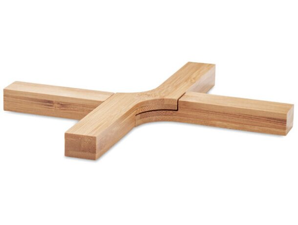 Protector mesa IMBA plegable bambú natural con grabado 21,5cm Madera detalle 4
