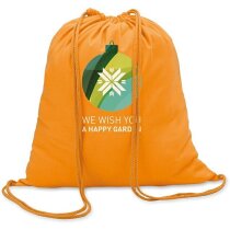 Mochila saco algodon 100gr personalizada naranja