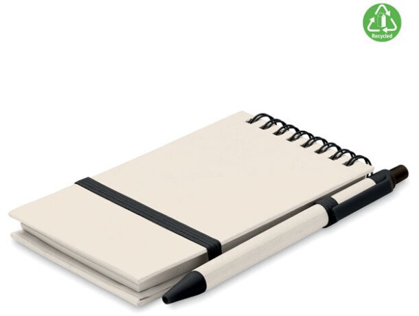 Libreta Mito Set A6 reciclada con banda elástica y bolígrafo Azul claro detalle 21