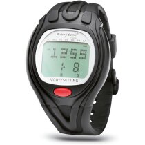 Reloj con pulsómetro deportivo personalizado negro Reloj con pulsómetro deportivo personalizado negro