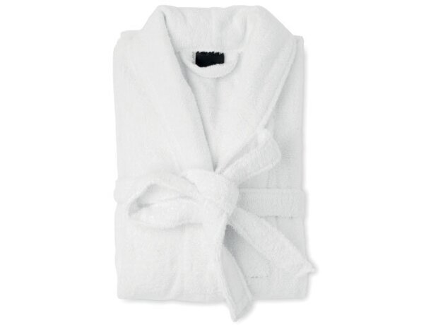 Albornoz 100% algodón orgánico Onzai Medium Blanco detalle 1