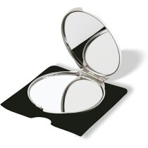 Espejo de aluminio con funda de regalo personalizado plateado mate Espejo de aluminio con funda de regalo personalizado plateado mate