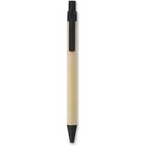 Bolígrafo biodegradable con clip personalizado negro Bolígrafo biodegradable con clip personalizado negro