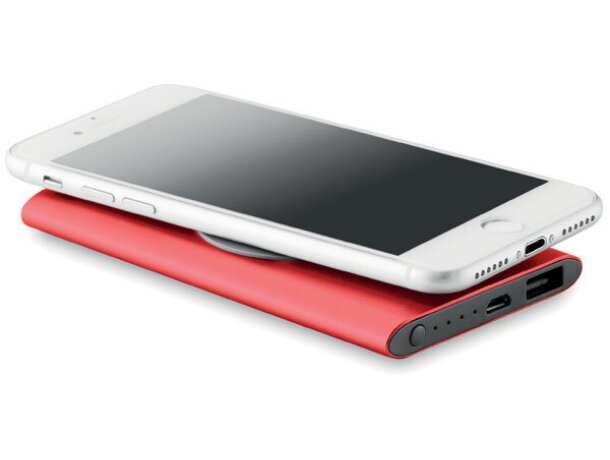 Cargador Inalámbrico 4.000 mah Rojo detalle 7