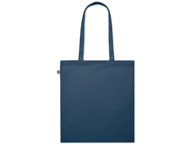 Bolsa algodón asas largas orgánico 180 g/m2 Onel Azul detalle 3