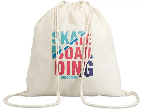 Mochila saco cuerdas Hundred algodón sostenible beige