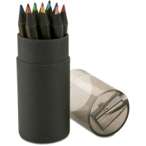 Caja personalizado de lápices de colores en madera negra negra personalizado
