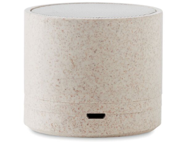 Altavoz inalámbrico paja trigo Round Bass+ Beige detalle 4