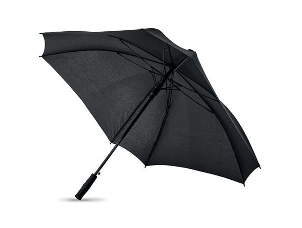 Paraguas promocional Columbus cuadrado automático con antiviento Negro detalle 4