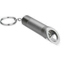 Llavero con mini linterna de metal personalizado gris oscuro