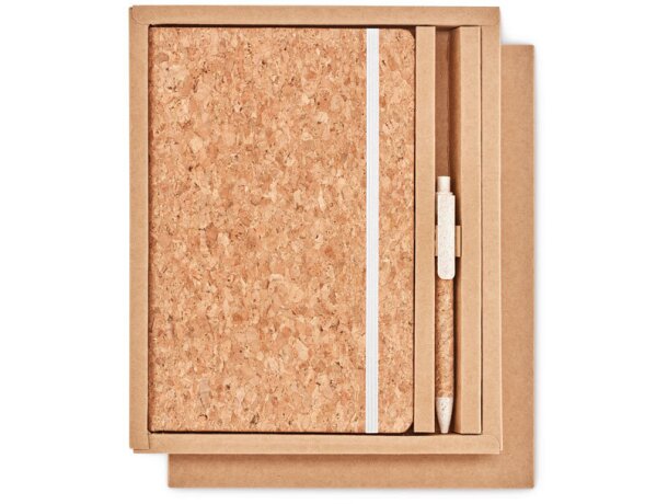 Set de libreta con boli en caja papel Suber Set Beige detalle 9