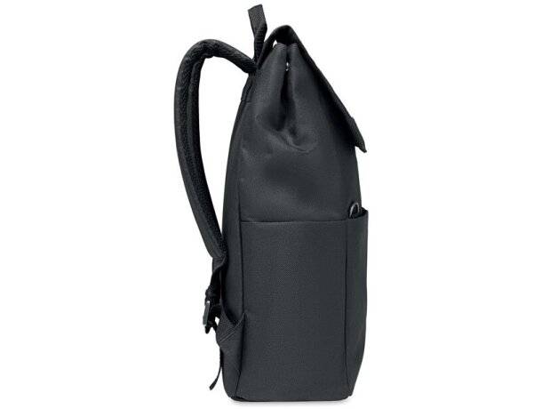 Mochila para pc con botón magnético de rPET 600D Daegu LAP Negro detalle 1