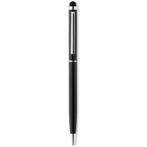 Bolígrafo con puntero y clip cuadrado personalizado negro