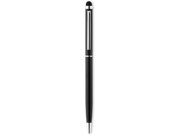 Bolígrafo con puntero y clip cuadrado negro