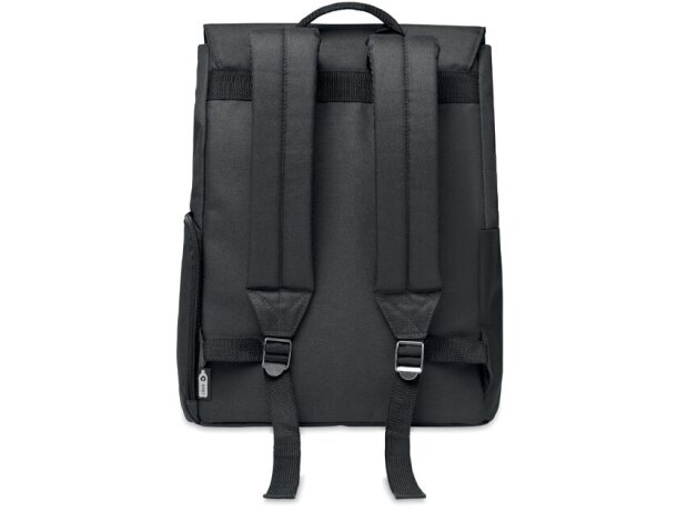 Mochila para pc con botón magnético de rPET 600D Daegu LAP Negro detalle 4