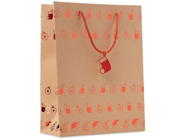 Bolsa Sparkle navideña 25x32 cm acabados brillantes festivos Dorado detalle 18