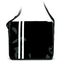 Bolsa bandolera con raya doble personalizada negra Bolsa bandolera con raya doble personalizada negra