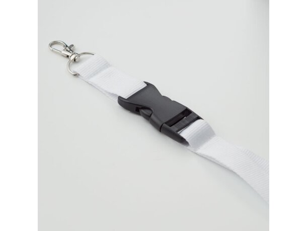 Lanyard 25mm con mosquetón Wide Lany Blanco detalle 2