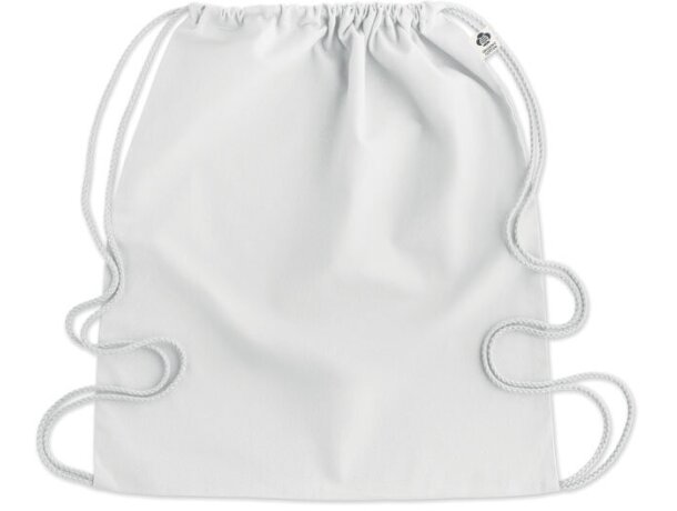 Mochila saco personalizada algodón orgánico Yuki Colour Blanco detalle 9
