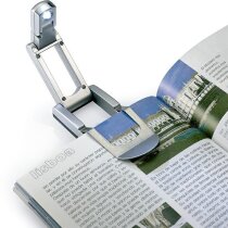 Luz de lectura para libros personalizada plateado Luz de lectura para libros personalizada plateado
