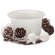 Portavelas navideño bougie con ornamentos y caja de regalo Blanco detalle 4