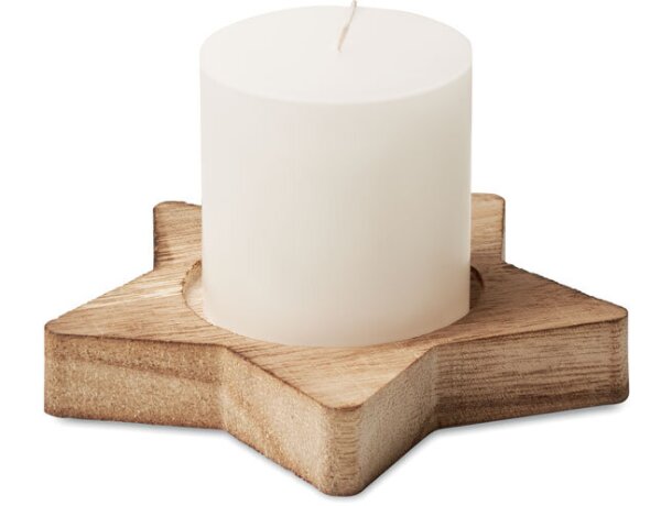 Porta velas madera Lotus Madera detalle 4