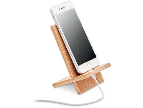 Soporte para telefono de bambú Whippy Madera detalle 2