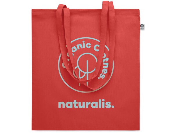 Bolsa algodón asas largas orgánico 180 g/m2 Onel Rojo detalle 7