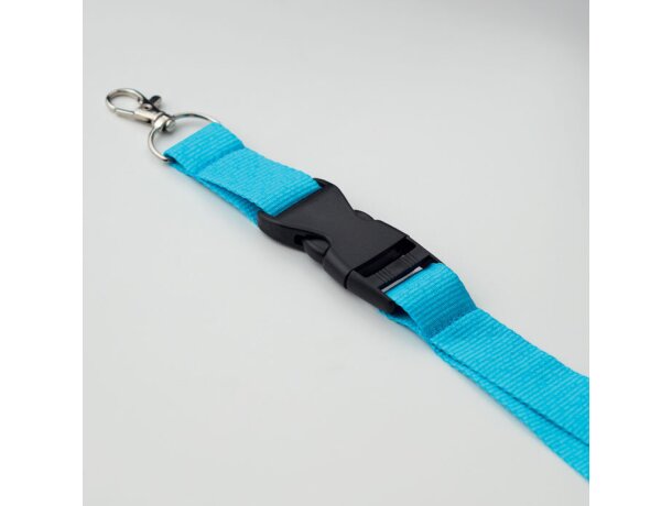 Lanyard 25mm con mosquetón Wide Lany Azul claro detalle 4