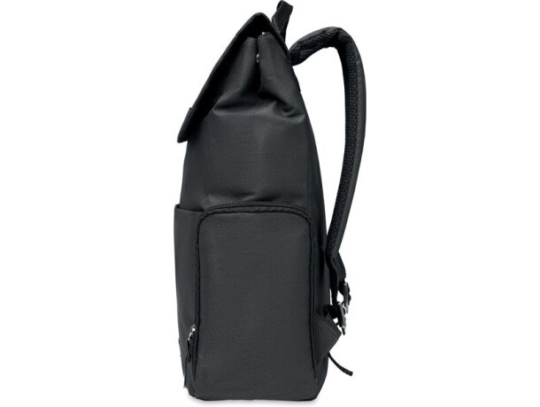 Mochila para pc con botón magnético de rPET 600D Daegu LAP Negro detalle 3