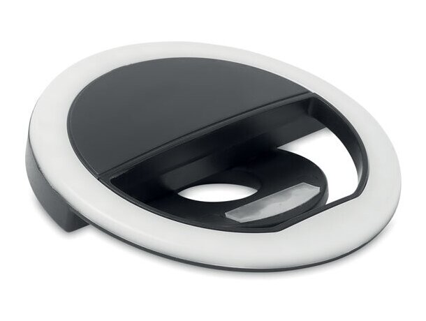 Anillo luz LED Helie recargable 28 luces 3 intensidades selfies Negro detalle 6