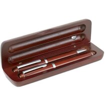 Estuche de bolígrafo y pluma economico plateado Estuche de bolígrafo y pluma economico plateado