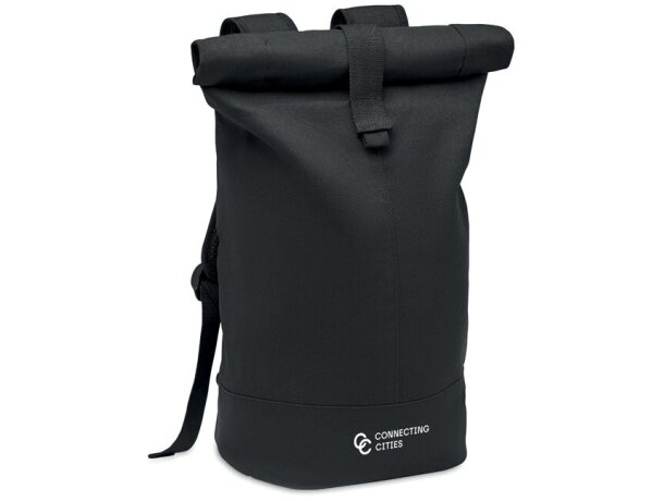 Mochila deporte rolltop rpet-pu Zurich Roll Negro detalle 3