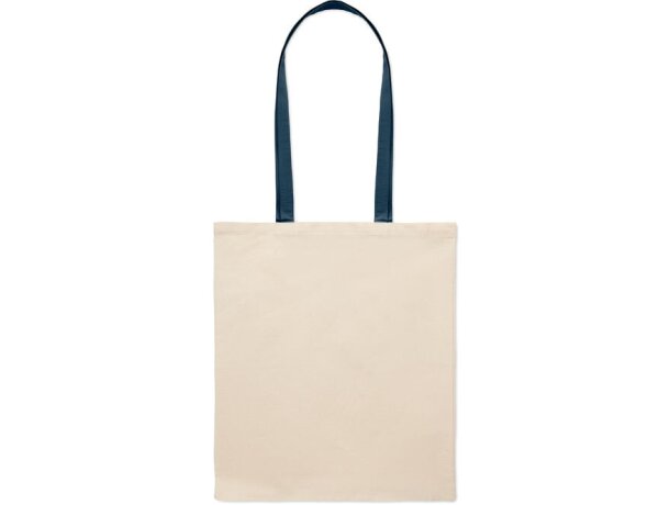 Bolsa algodón Zevra 140 gr asas largas colores 38x42 cm Azul detalle 3