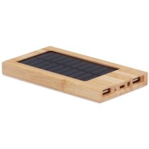 Batería externa solar bambú 4000 mAh doble USB