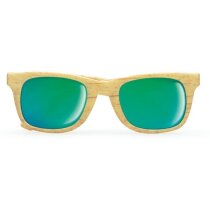 Gafas Woodie con lentes espejo y patillas wood