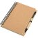 libreta con boligrafo y tapas en carton reciclado personalizada beige