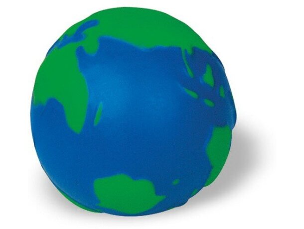 Pelota antiestrés forma globo terráqueo azul y verde Pelota antiestrés forma globo terráqueo azul y verde
