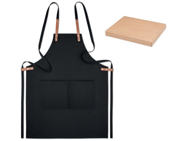 Delantal Nagpur Colour algodón orgánico chef incluye tu logo Azul detalle 13