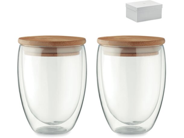 Juego 2 vasos 350 ml en caja Tirana Set Violeta detalle 2