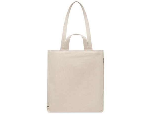 Bolsa algodón asas cortas reciclado 380 g/m2 Gave Beige detalle 1