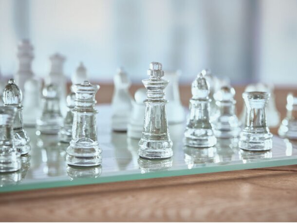 Juego de ajedrez de cristal Scaglass Violeta detalle 4