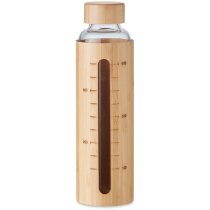 Botella vidrio tapa bambú 600ml Shaumar personalizado