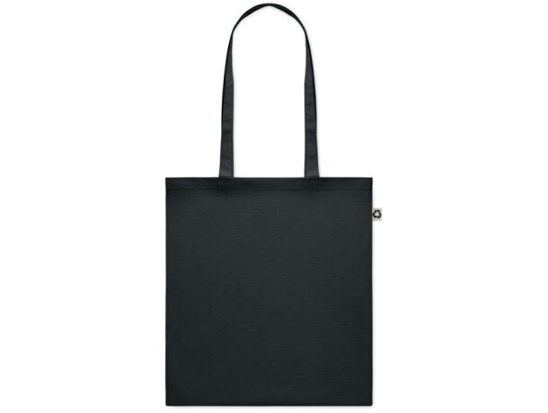 Bolsa asas largas algodón reciclado pre-consumo 140 g/m2 Zoco Colour Negro detalle 1