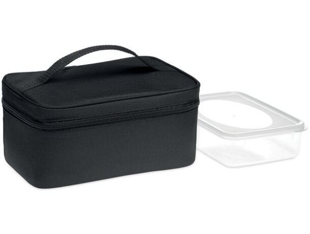 Bolsa térmica con fiambrera reutilizable de rPET Growler Negro detalle 3