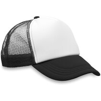 Gorra con rejilla trasera en colores combinados negra personalizada