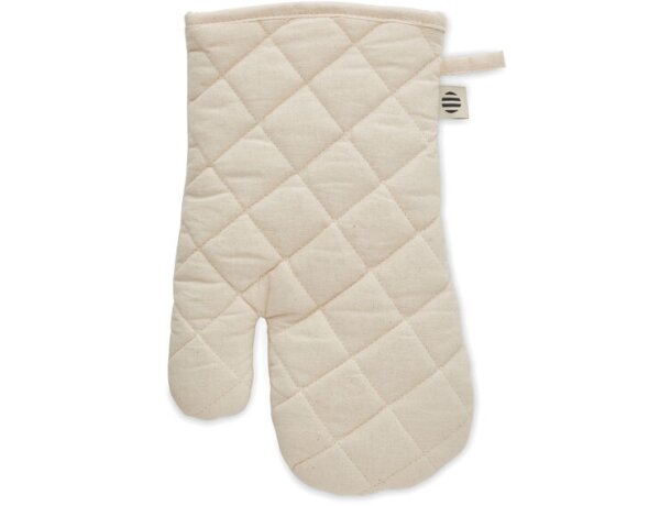 Manopla de cocina con asa para colgar 100% algodón orgánico Nevon Beige detalle 10