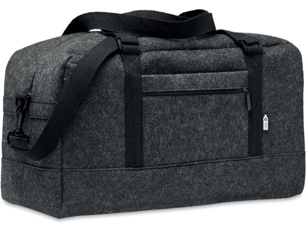 Bolsa deporte Indico Bag fieltro RPET reciclado con bandolera Gris oscuro detalle 6