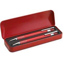 Set de bolígrafos en estuche azul